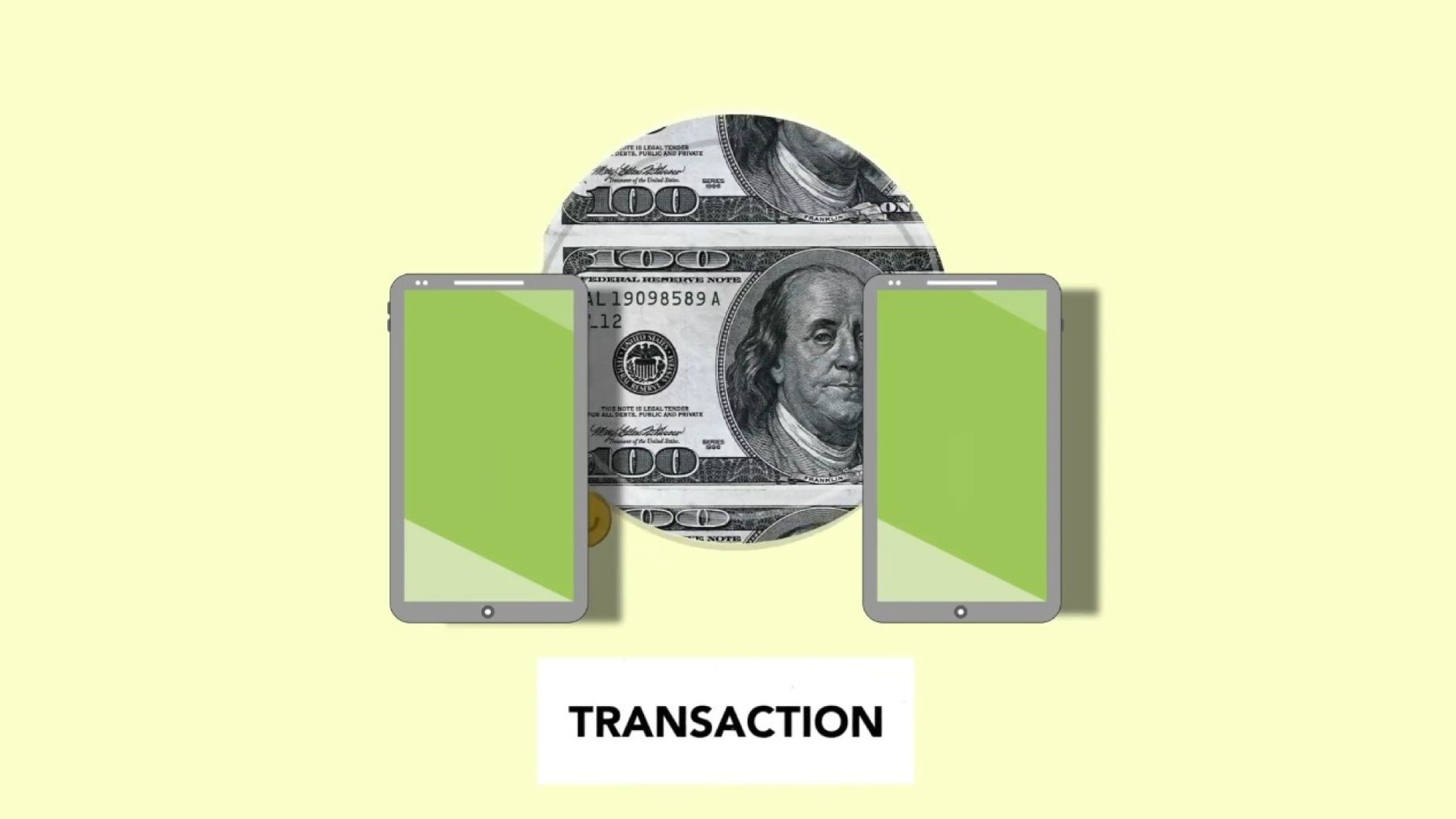 Illustration d'un transfert d'argent instantané entre deux smartphones